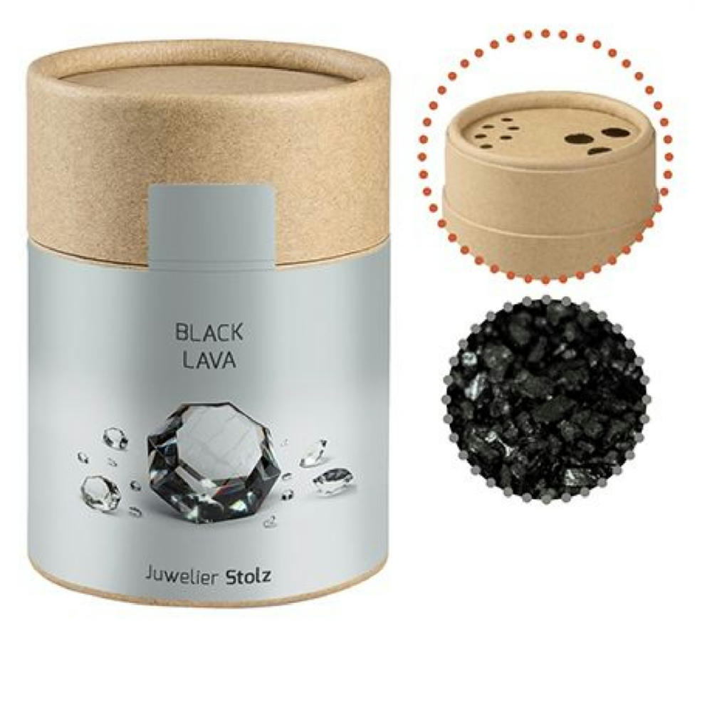 Gewürzmischung Black Lava Salz, ca. 135g, Kraftpapierstreuer Midi