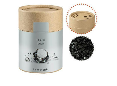 Gewürzmischung Black Lava Salz, ca. 135g, Kraftpapierstreuer Midi