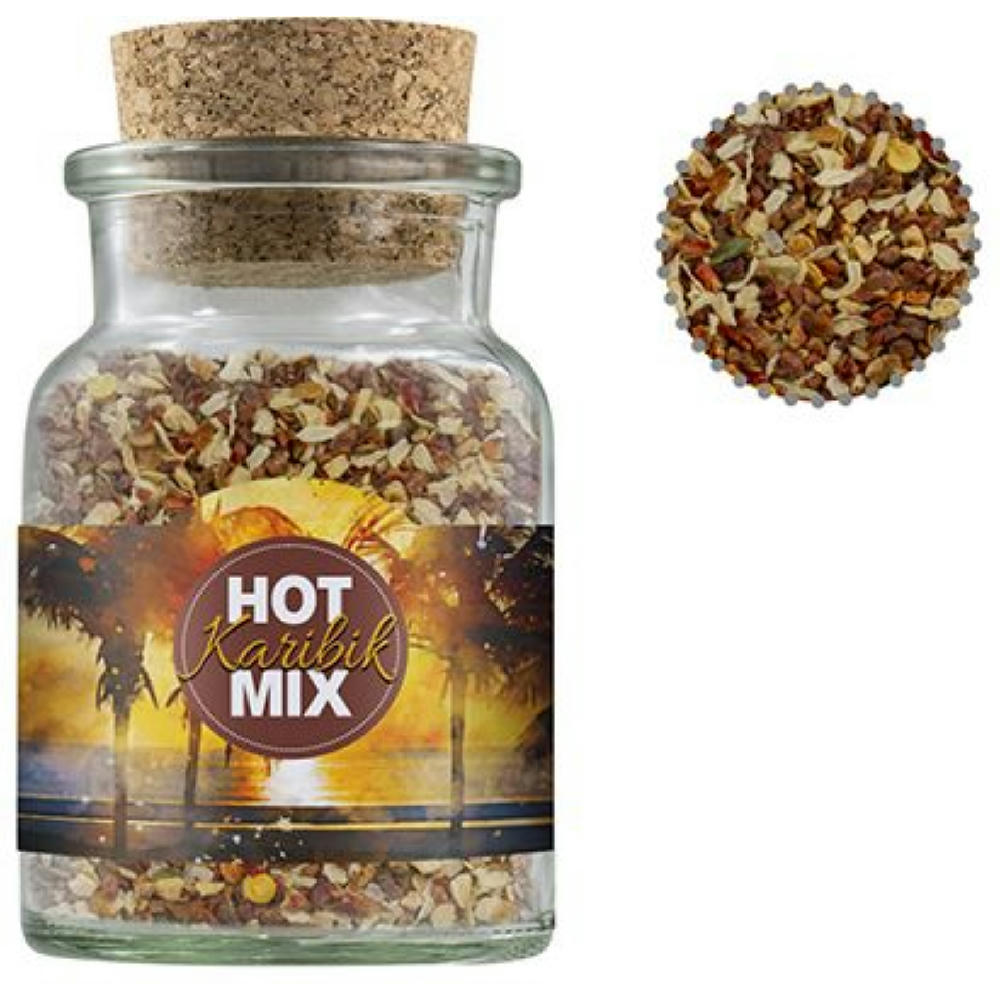 Gewürzmischung HOT Karibik Mix, ca. 50g, Korkenglas