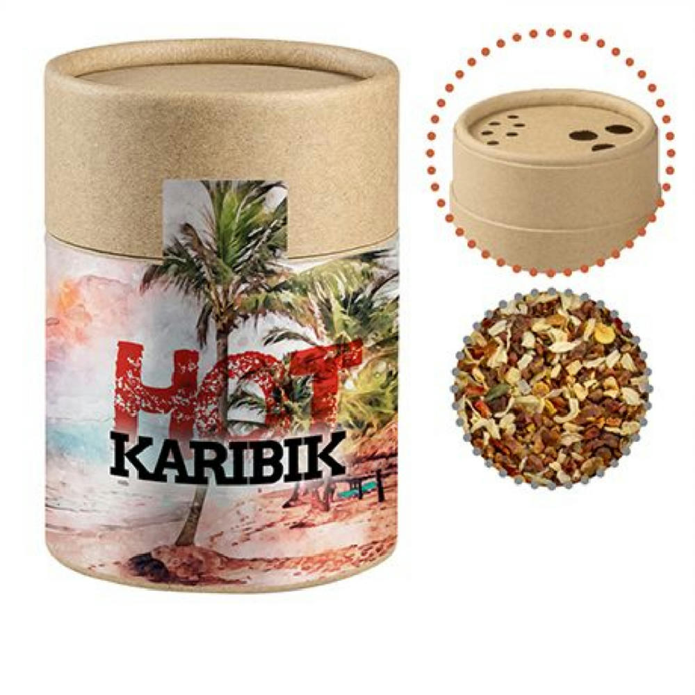 Gewürzmischung HOT Karibik Mix, ca. 50g, Kraftpapierstreuer Midi