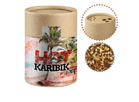 Gewürzmischung HOT Karibik Mix, ca. 50g, Kraftpapierstreuer Midi