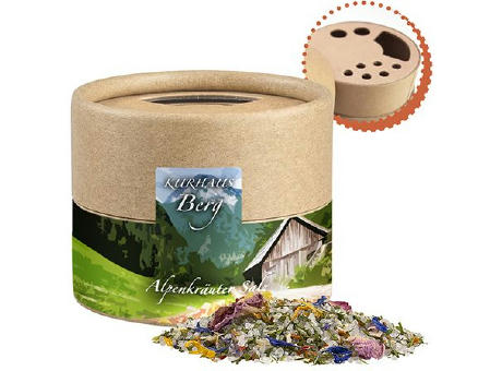 Alpenkräuter Salz, ca. 50g, Kraftpapierstreuer Mini