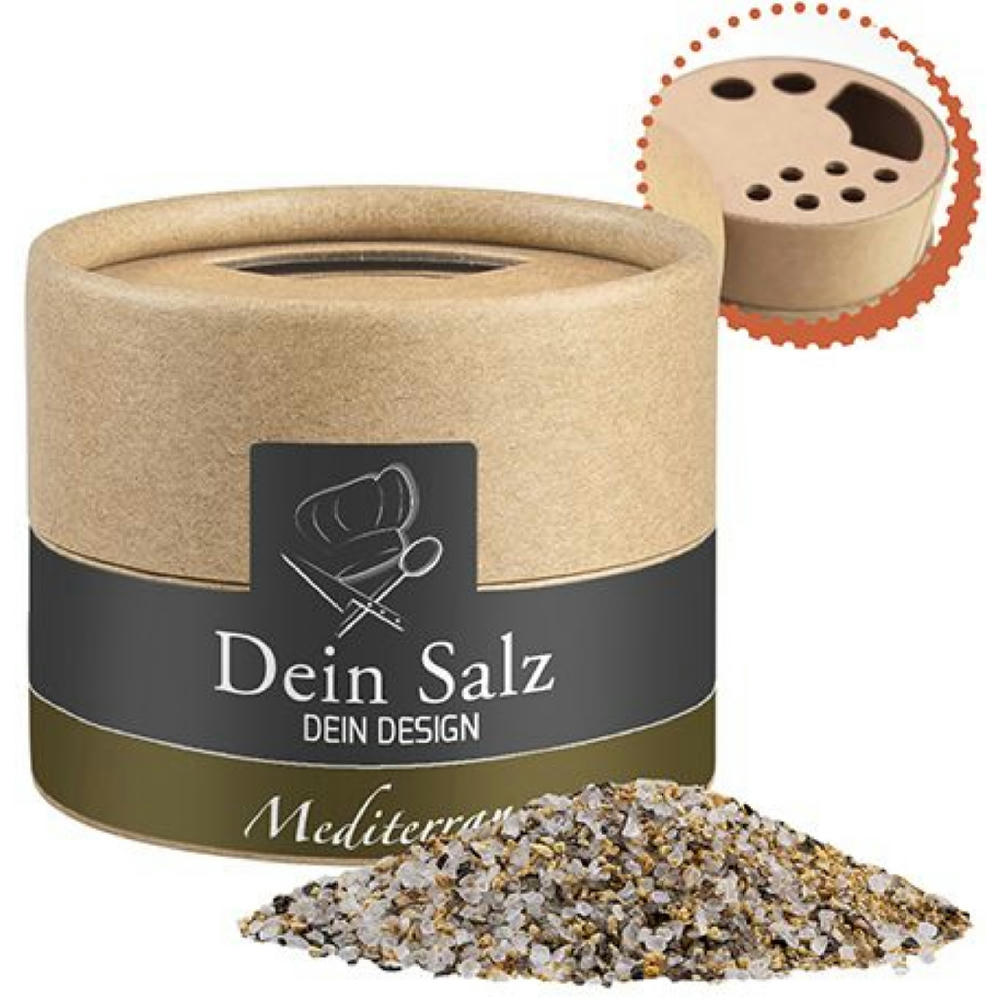 Mediterranes Salz, ca. 50g, Kraftpapierstreuer Mini