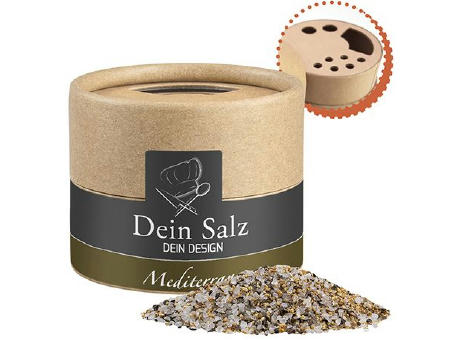 Mediterranes Salz, ca. 50g, Kraftpapierstreuer Mini