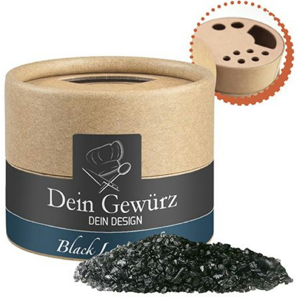 Gewürzmischung Black Lava Salz, ca. 75g, Kraftpapierstreuer Mini