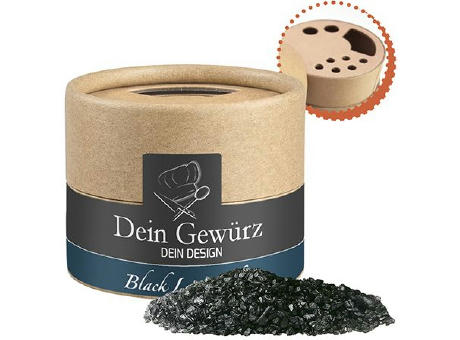 Gewürzmischung Black Lava Salz, ca. 75g, Kraftpapierstreuer Mini