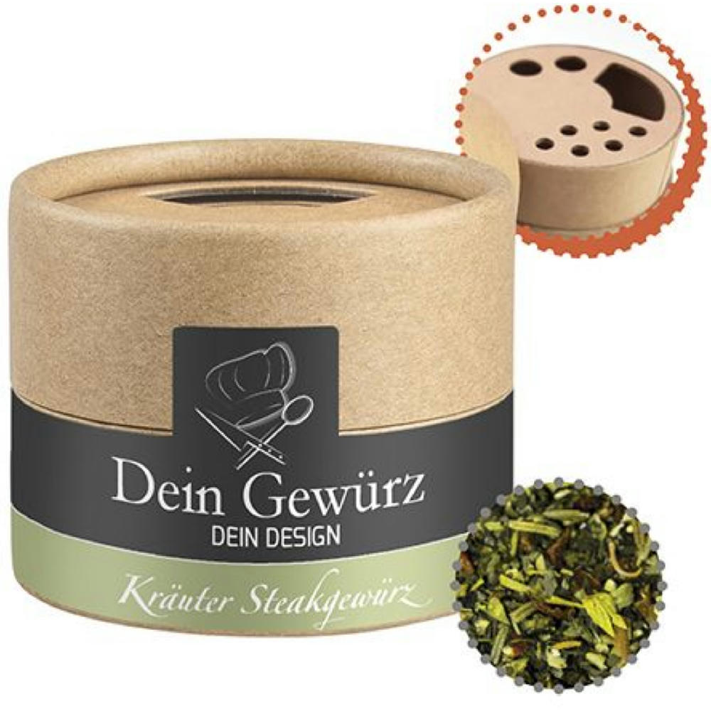 Gewürzmischung Kräuter-Steakgewürz, ca. 25g, Kraftpapierstreuer Mini