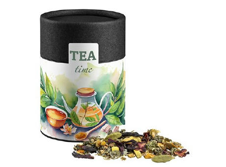 Ayurveda Relax-Tee, ca. 50g, Kraftpapierdose Midi schwarz