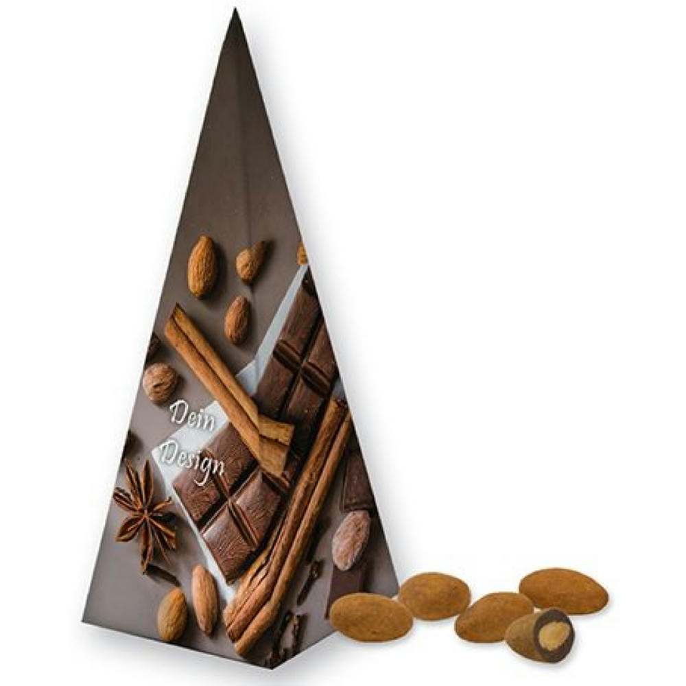 Schokomandeln mit Zimt, ca. 30g, Präsent-Pyramide