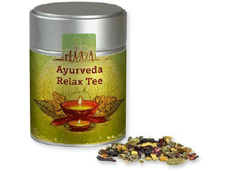 Ayurveda Relax-Tee, ca. 60g, Metalldose Midi silber