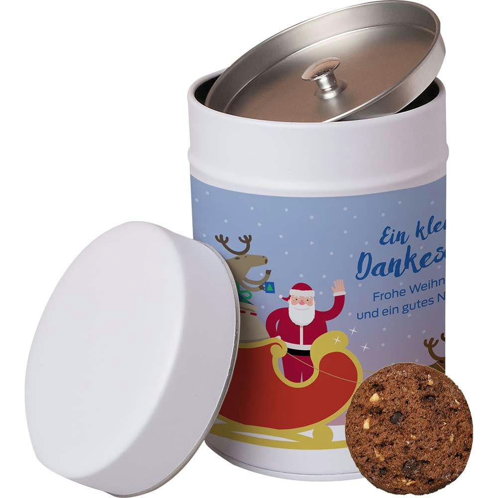 Cookie Schoko-Haselnuss, ca. 100g, Metalldose Maxi