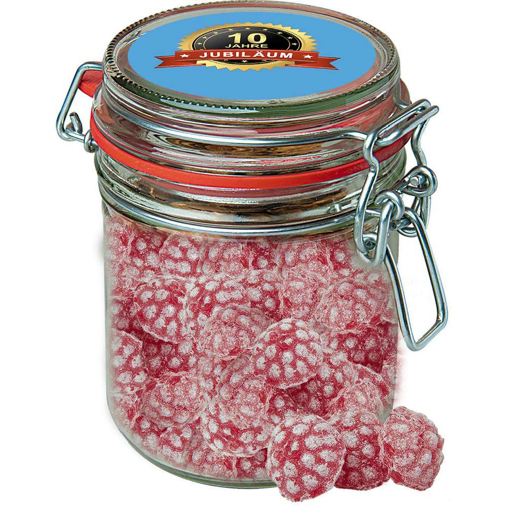 Himbeer Bonbons, ca. 200g, Bonbonglas Maxi
