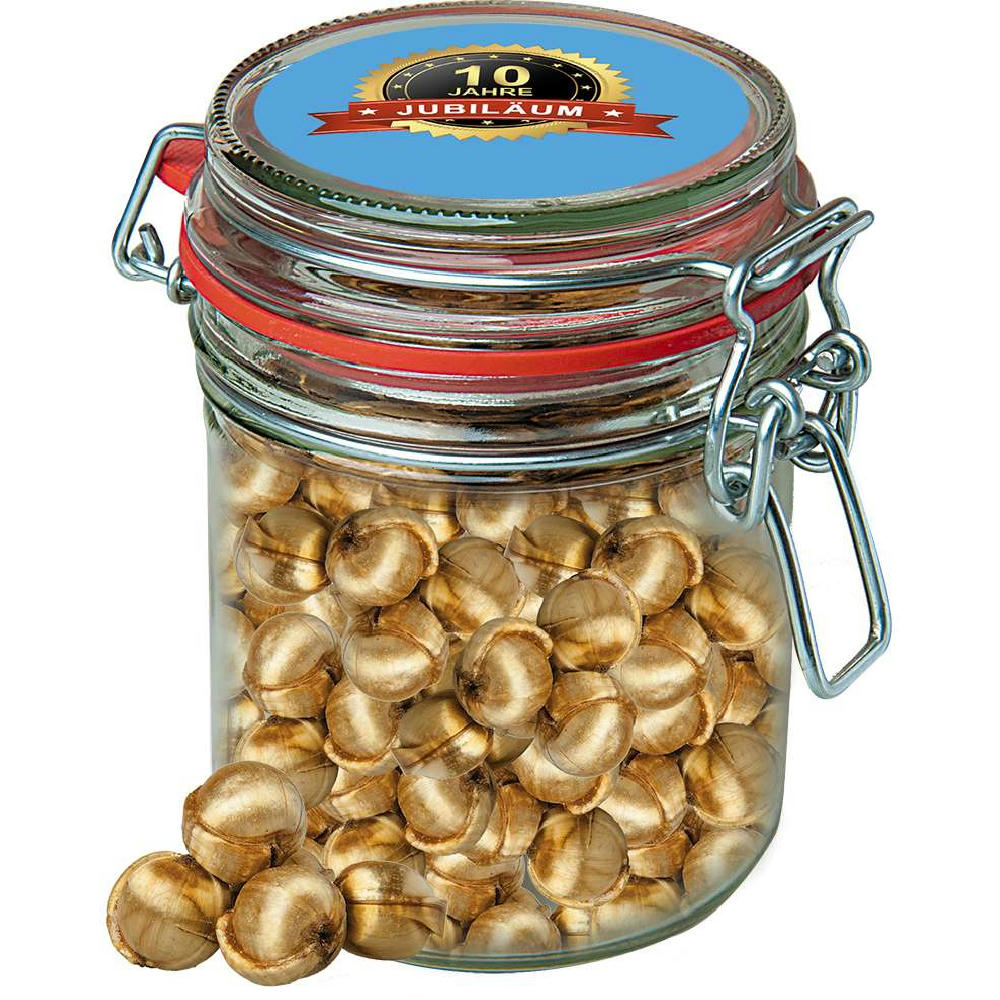 Goldnüsse Bonbons, ca. 200g, Bonbonglas Maxi