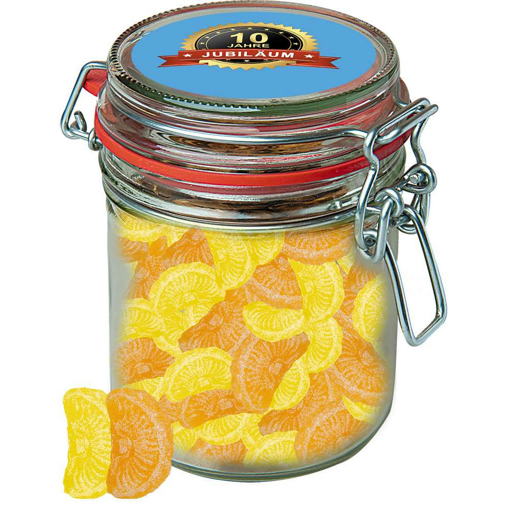 Zitrone und Orangen Bonbons, ca. 200g, Bonbonglas Maxi