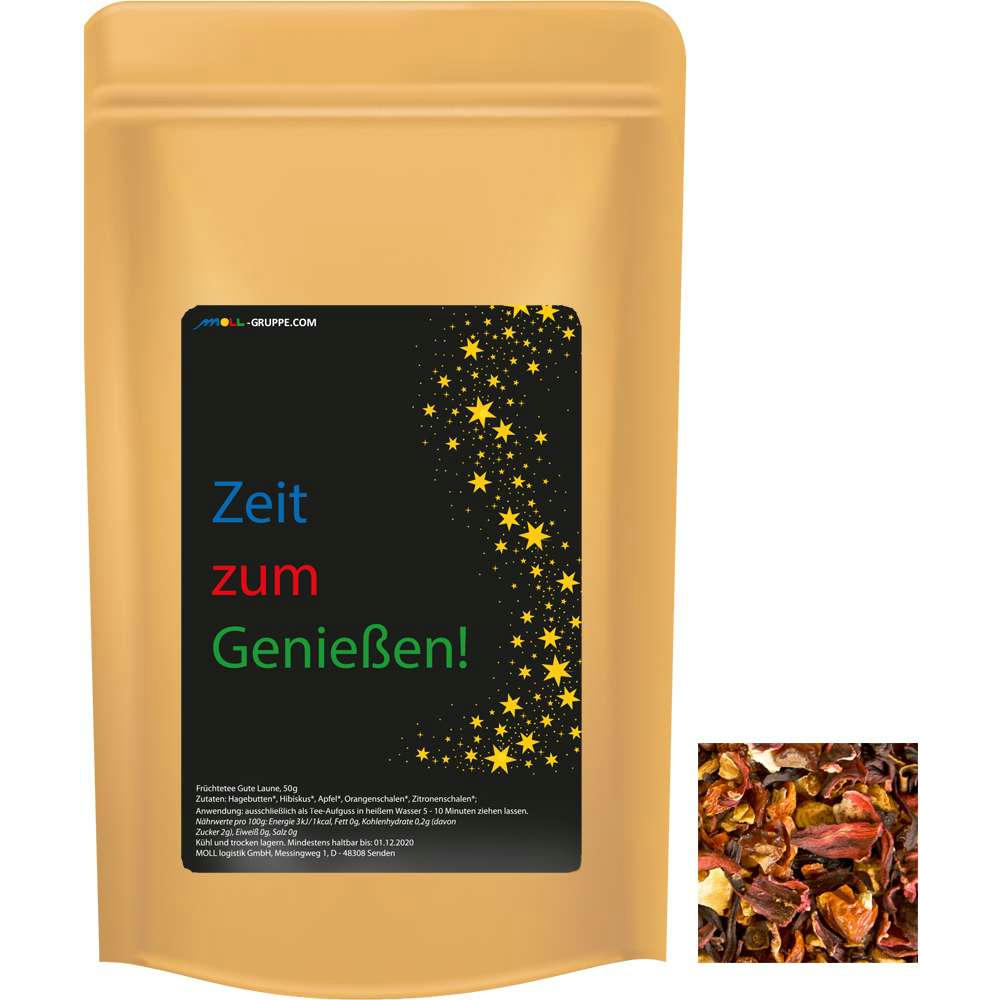 Früchtetee gute Laune, ca. 50g, Standbeutel Midi