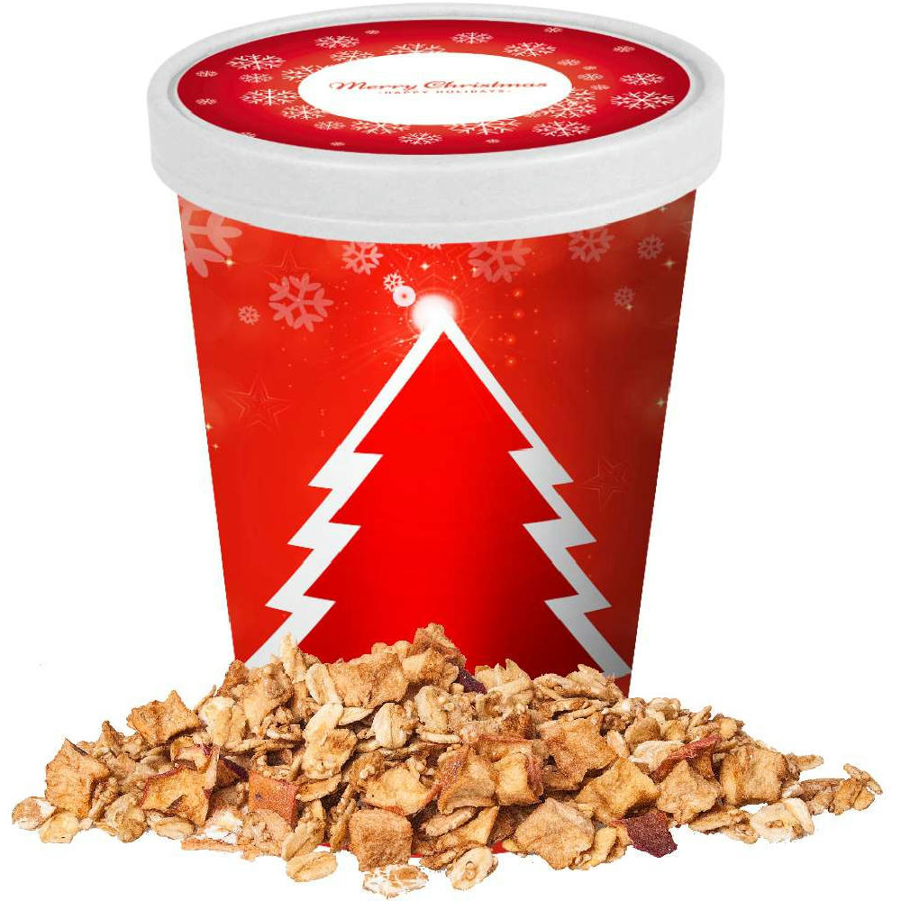 Crunchy Weihnachtsmüsli Apfel-Zimt, ca. 60g, Snackbecher Maxi