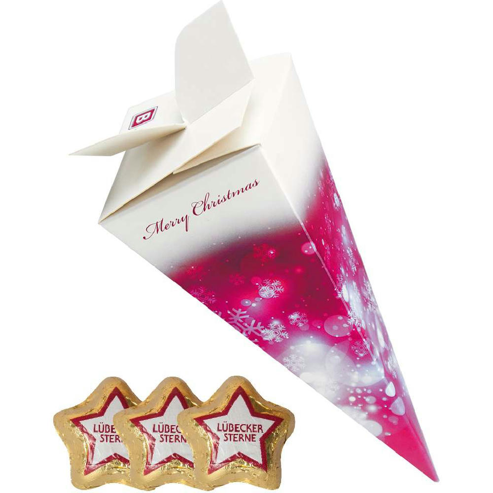Lübecker Marzipansterne, ca. 72g, Präsent-Pyramide