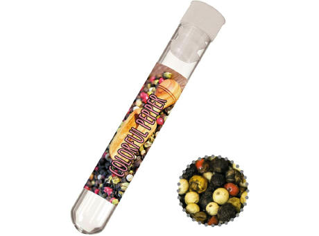 Gewürzmischung bunte Pfefferkörner, ca. 5g, Reagenzglas