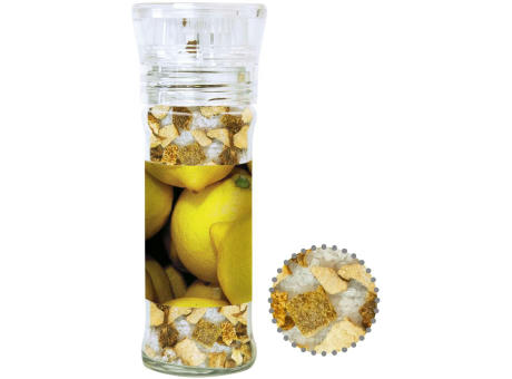 Gewürzmischung Zitronen-Salz, ca. 80g, transparente Gewürzmühle
