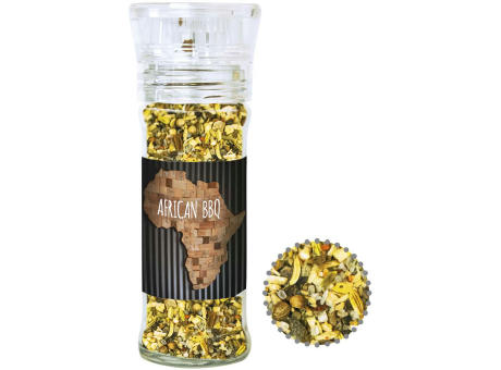 Gewürzmischung African BBQ, ca. 45g, transparente Gewürzmühle
