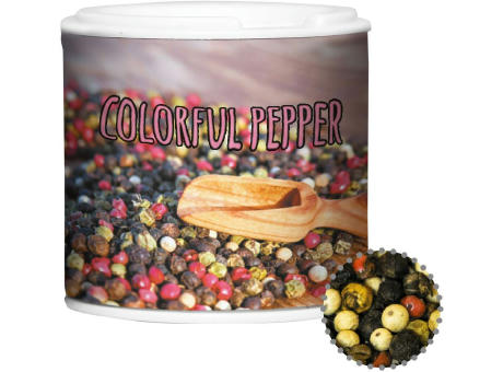 Gewürzmischung bunte Pfefferkörner, ca. 20g, Gewürzpappstreuer
