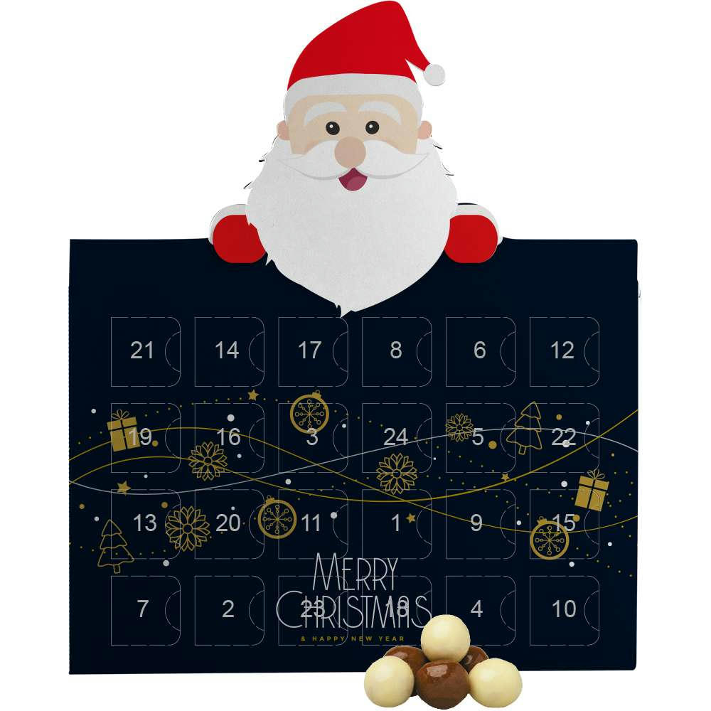 Knusperkugeln-Mix, ca. 50g, Adventskalender Mini Weihnachtsmann