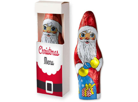 Schoko Weihnachtsmann, ca. 75g, Faltschachtel mit Sichtfenster