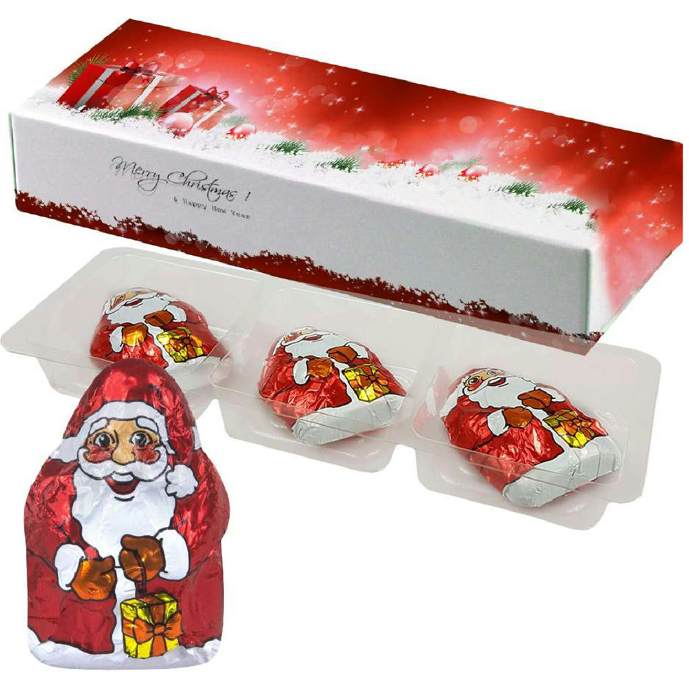 Mini Schoko-Weihnachtsmänner, ca. 20g, Faltschachtel