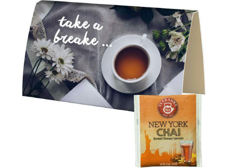 Beuteltee New York Chai, ca. 1,75g, Werbekarte A6 gefaltet