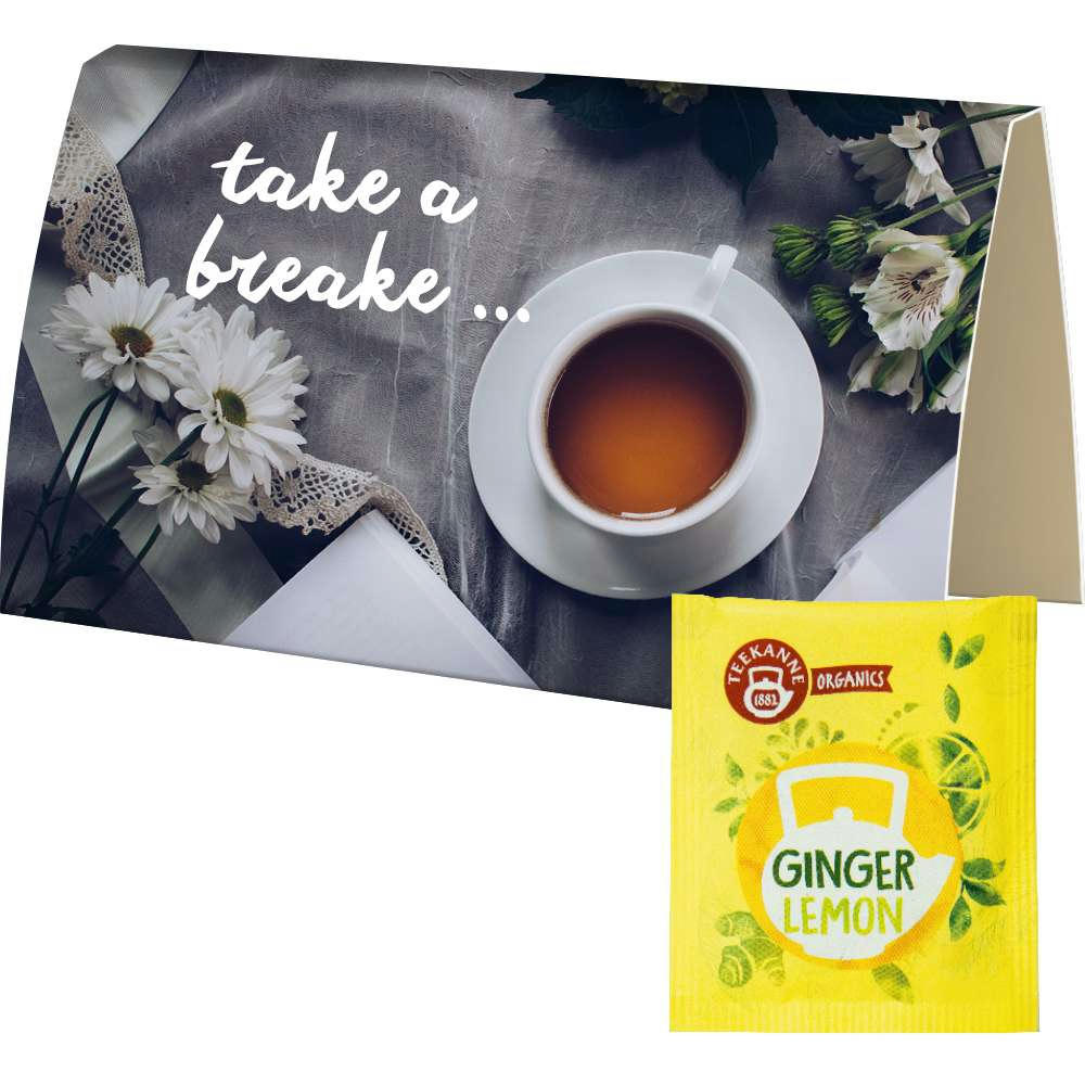 Beuteltee Ginger Lemon, ca. 1,8g, Werbekarte A6 gefaltet
