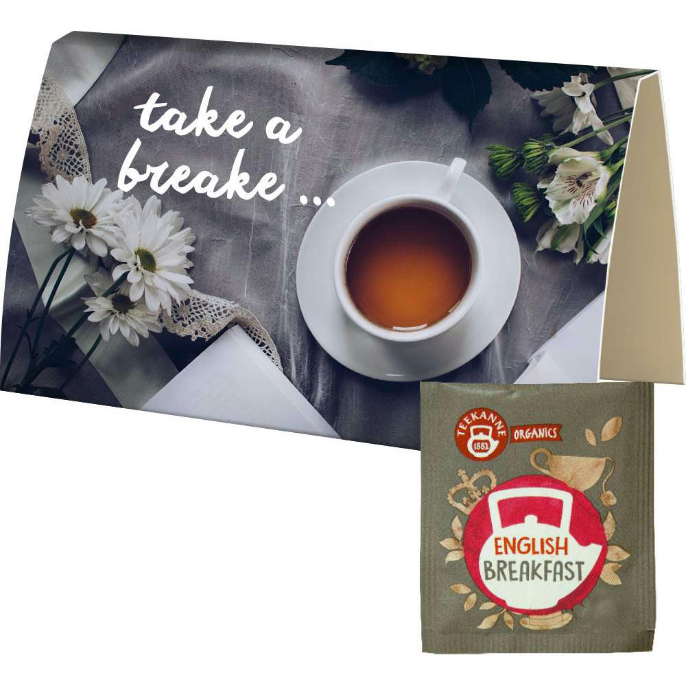 Beuteltee English Breakfast, ca. 1,8g, Werbekarte A6 gefaltet