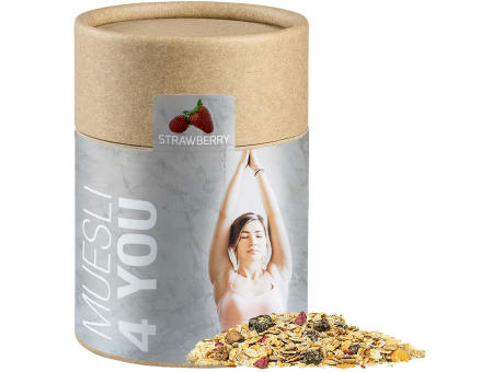 Müsli Erdbeerchen, ca. 60g, Kraftpapierdose Midi