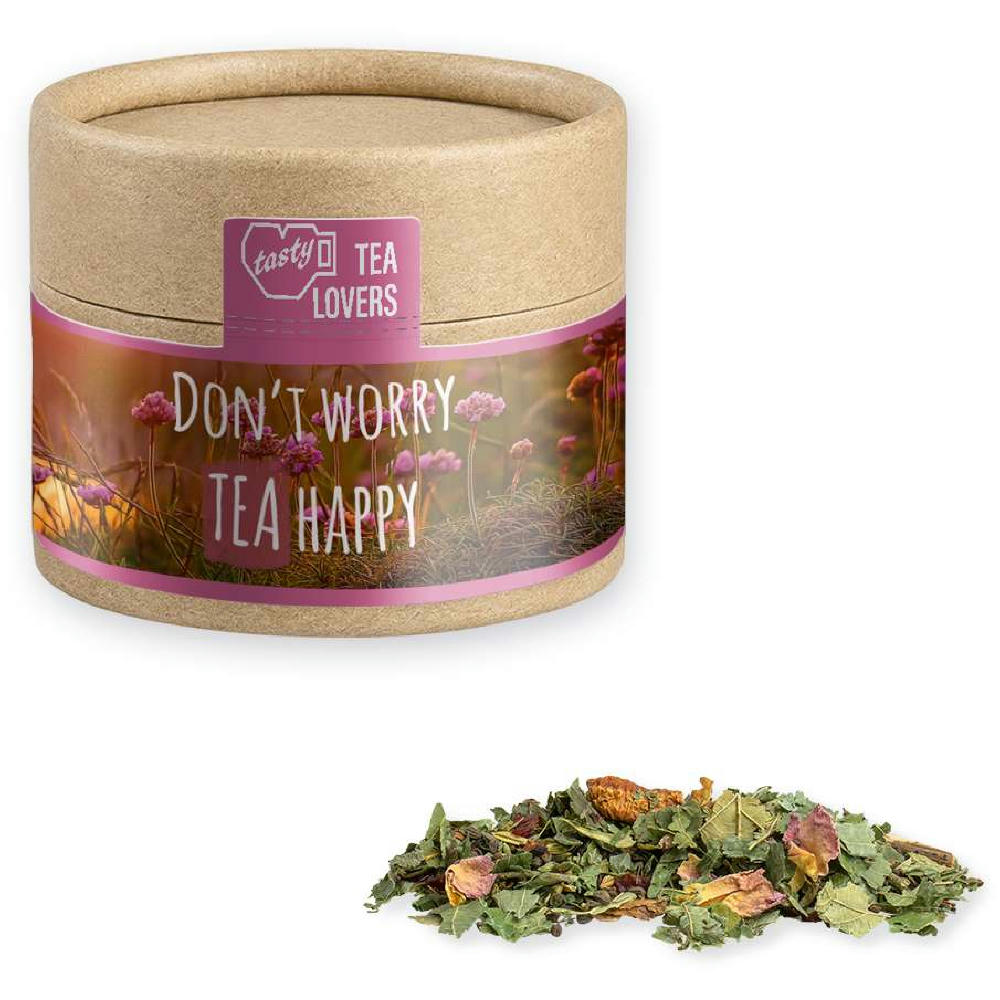 Kräutertee Glücksgefühle, ca. 10g, Kraftpapierdose Mini