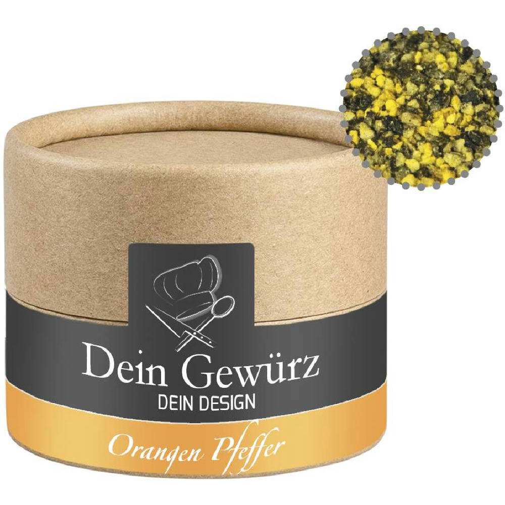 Gewürzmischung Orangen-Pfeffer, ca. 40g, Kraftpapierdose Mini