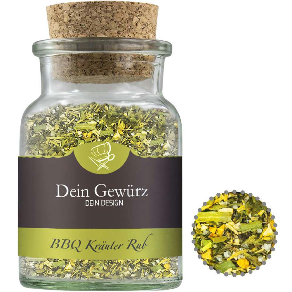 Gewürzmischung BBQ Kräuter Rub, ca. 50g, Korkenglas