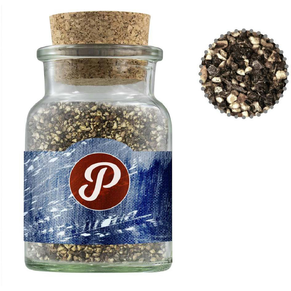 Pfeffer geschrotet, ca. 65g, Korkenglas