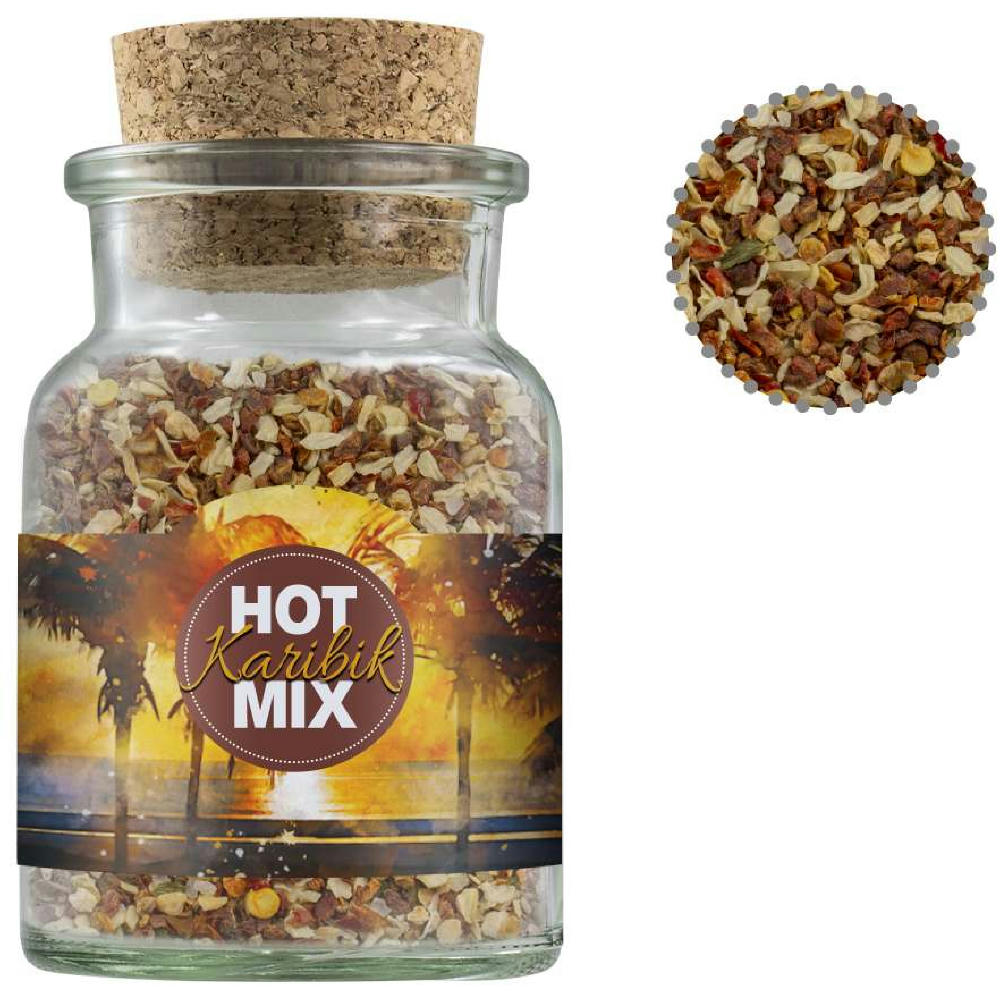 Gewürzmischung HOT Karibik Mix, ca. 50g, Korkenglas