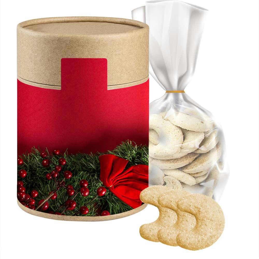 Vanillekipferl, ca. 100g, Beutel in Kraftpapierdose Maxi