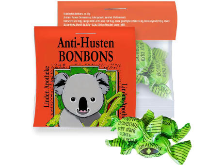 Eukalyptus Bonbons, ca. 25g, Express Maxi-Tüte mit Werbereiter
