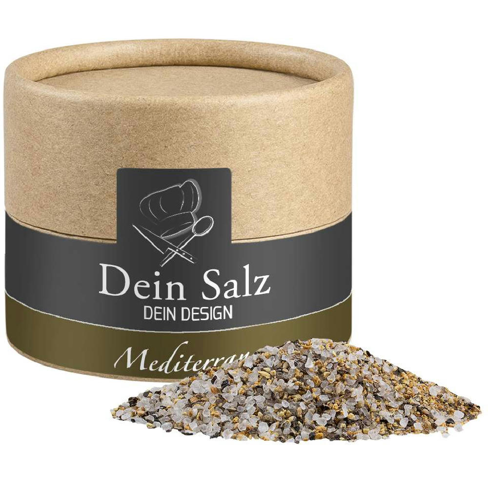 Mediterranes Salz, ca. 50g, Kraftpapierdose Mini