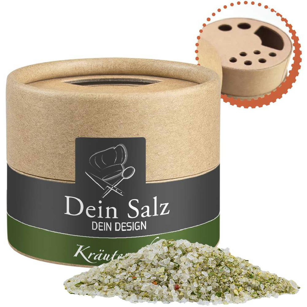 Kräutersalz, ca. 55g, Kraftpapierstreuer Mini