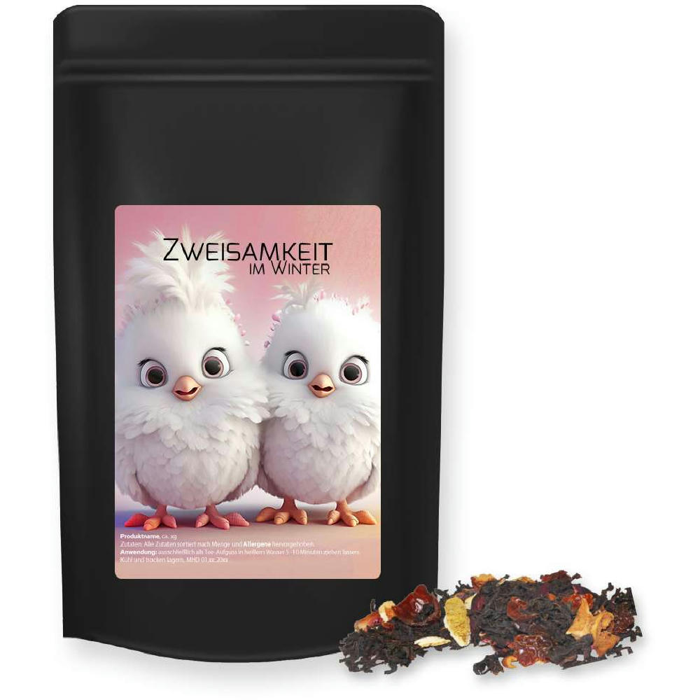 Weihnachts Schwarztee, ca. 55g, Standbeutel Midi schwarz