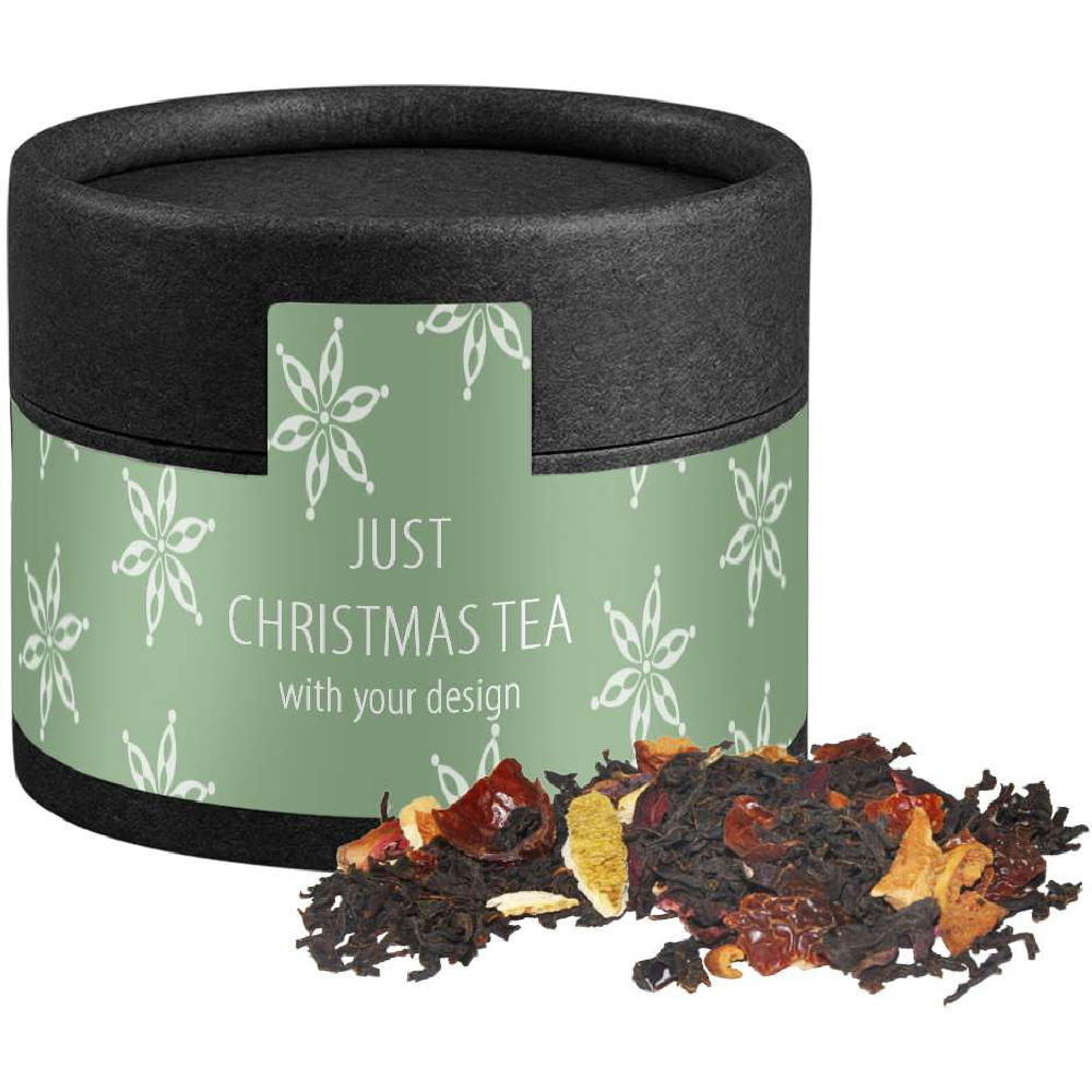 Weihnachts Schwarztee, ca. 25g, Kraftpapierdose Mini schwarz