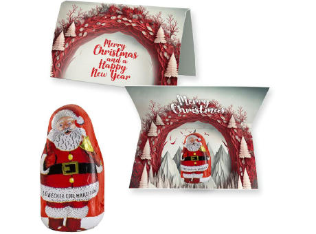 Lübecker Marzipan Weihnachtsmänner, ca. 12g, Werbekarte gefaltet