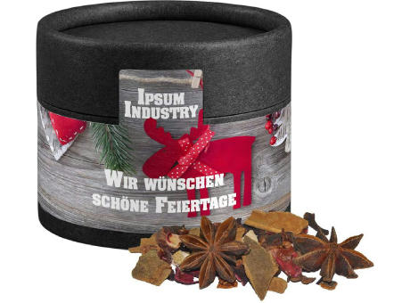 Glühweingewürz grob, ca. 20g, Kraftpapierdose Mini schwarz
