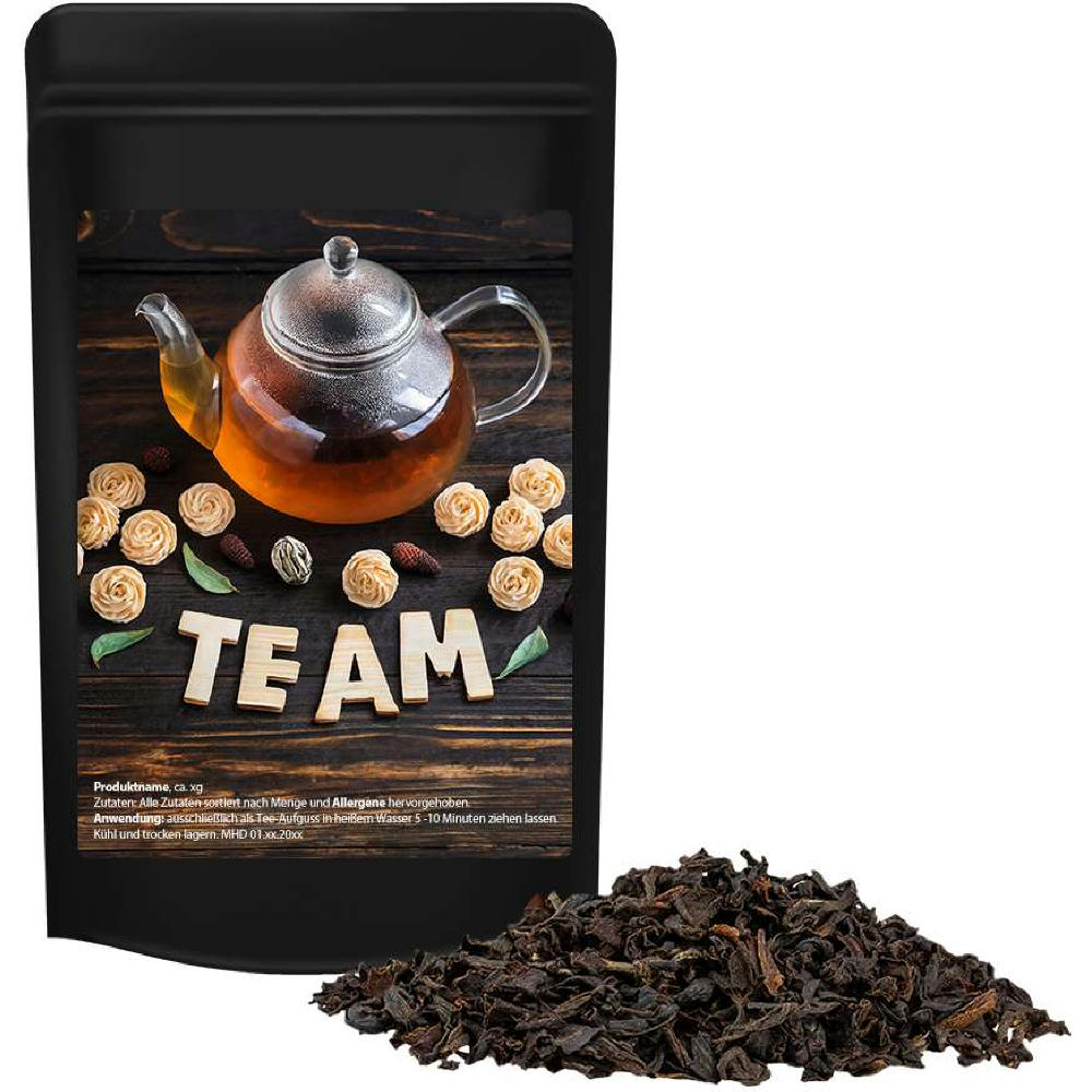 Schwarztee, ca. 12g, Standbeutel Mini schwarz