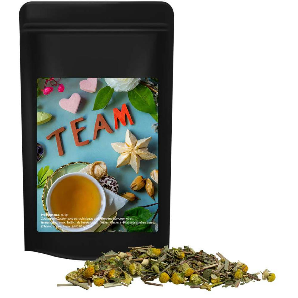 Kräutertee Kräuterfantasie, ca. 20g, Standbeutel Midi schwarz