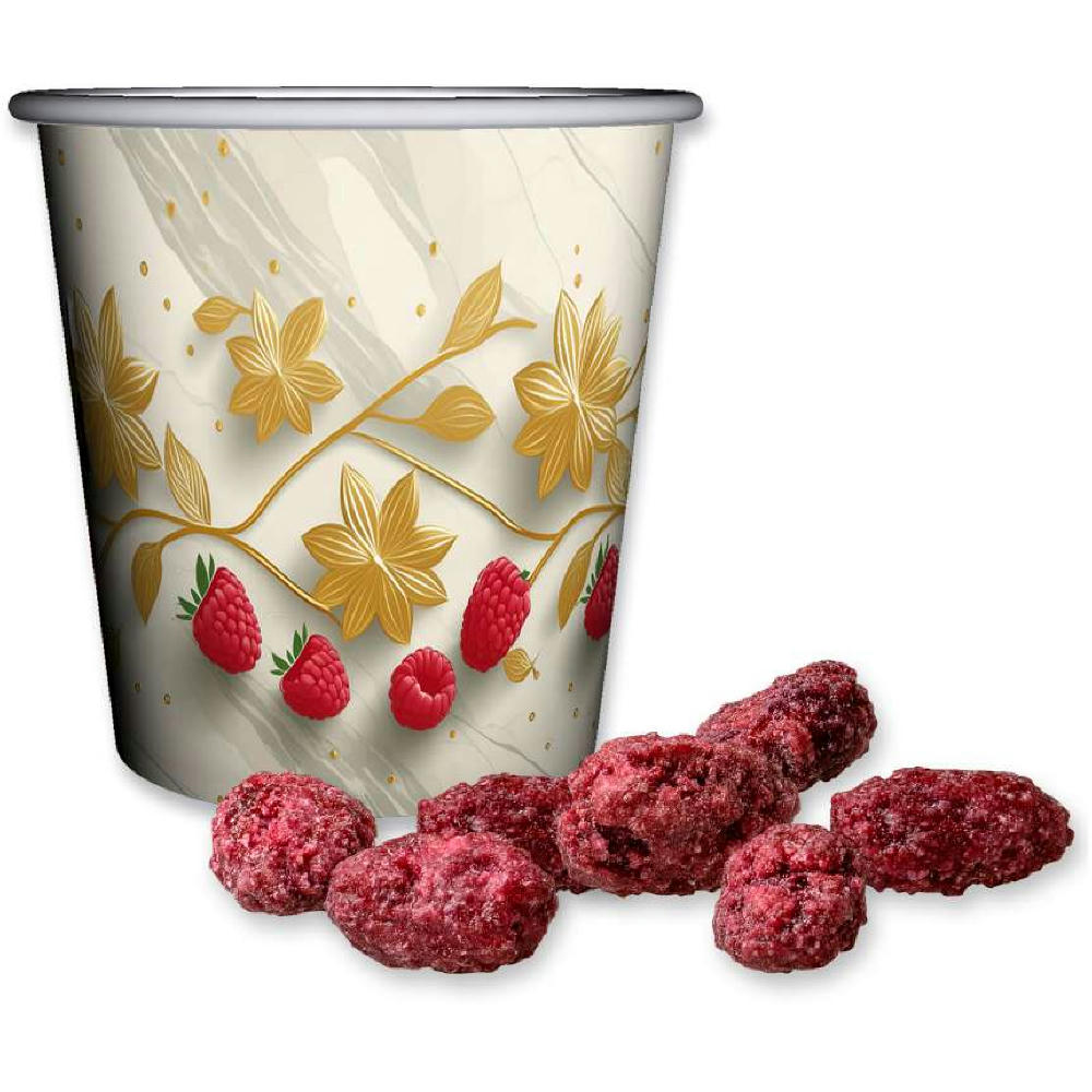 Gebrannte Mandeln Himbeere, ca. 40g, Snackbecher Mini