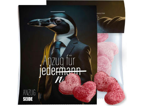 Glühwein Herzen, ca. 17g, Express Midi-Tüte mit Werbereiter