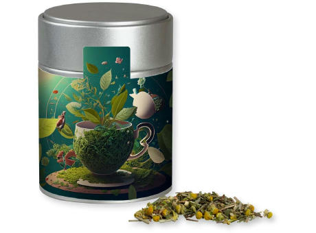 Kräutertee Kräuterfantasie, ca. 30g, Metalldose Midi silber